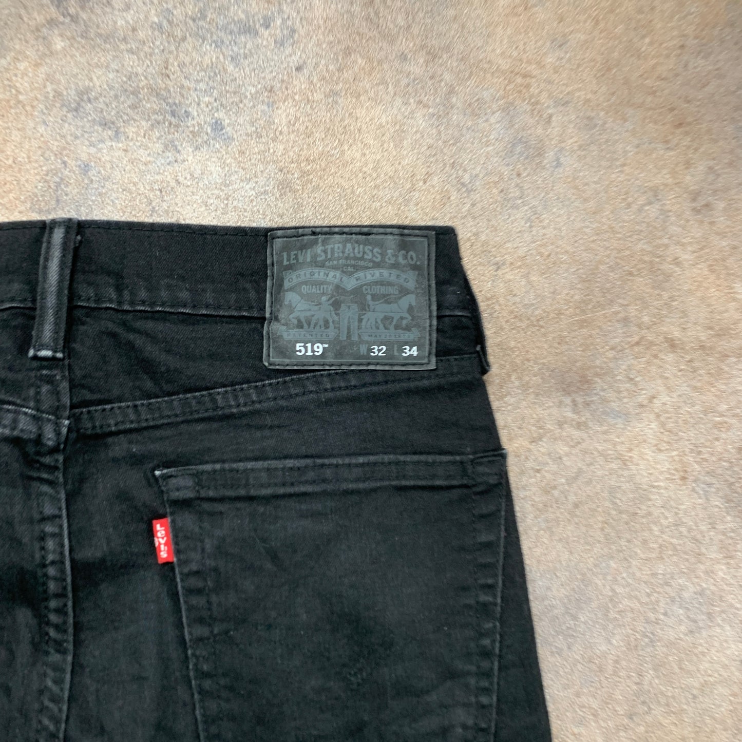 LEVI'S 519 Jeans W32 L32 Mens Skinny Fit Black