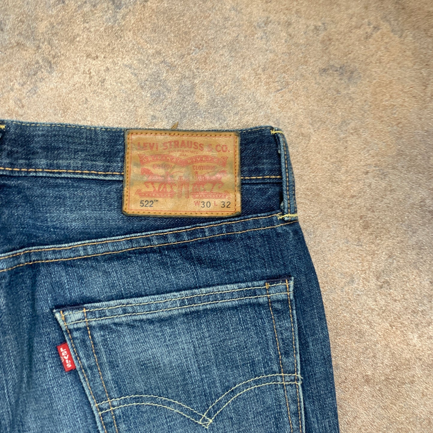 LEVI'S 522 Jeans W30 L31 Mens Slim Fit Tapered Blue