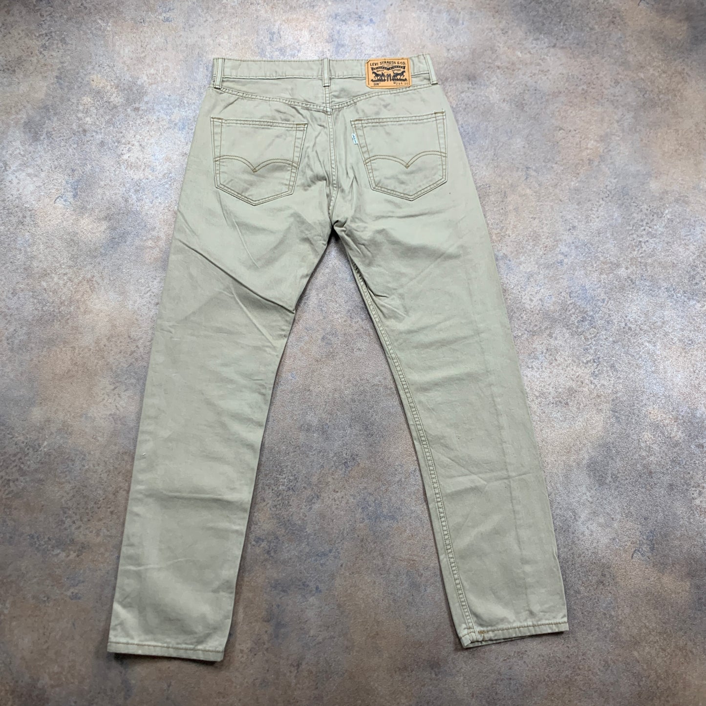 LEVI'S 508 Jeans W29 L30 Mens Slim Fit Straight Beige