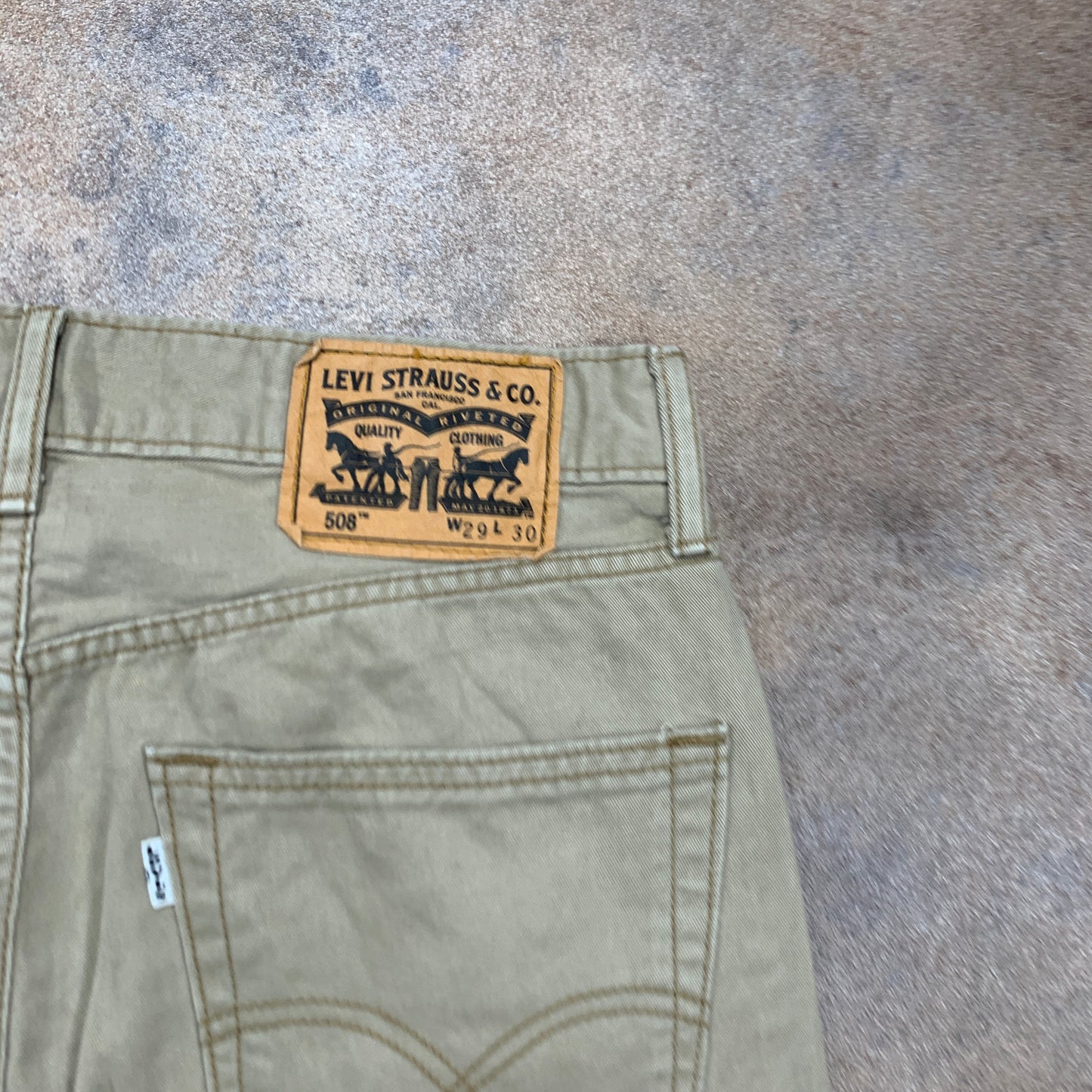 LEVI'S 508 Jeans W29 L30 Mens Slim Fit Straight Beige