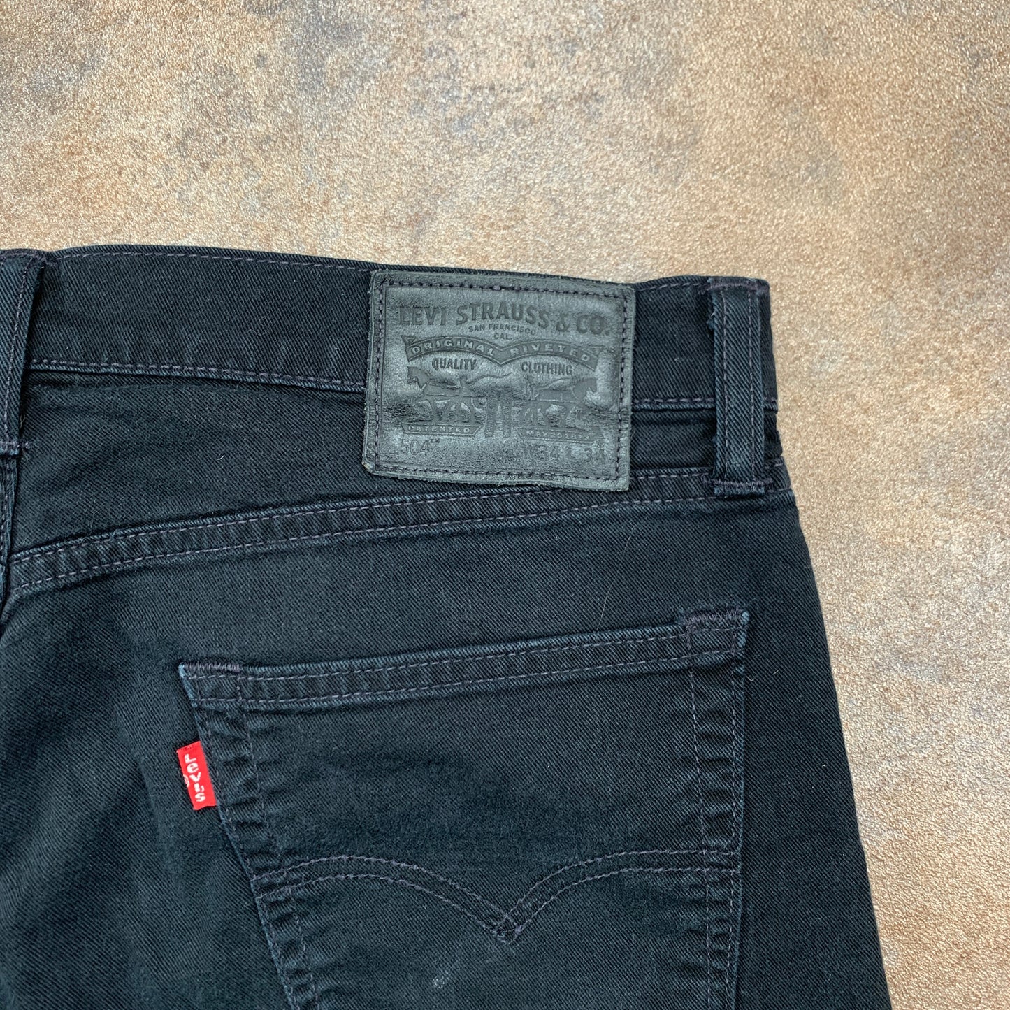 LEVI'S 504 Jeans W35 L27 Mens Regular Fit Straight Black