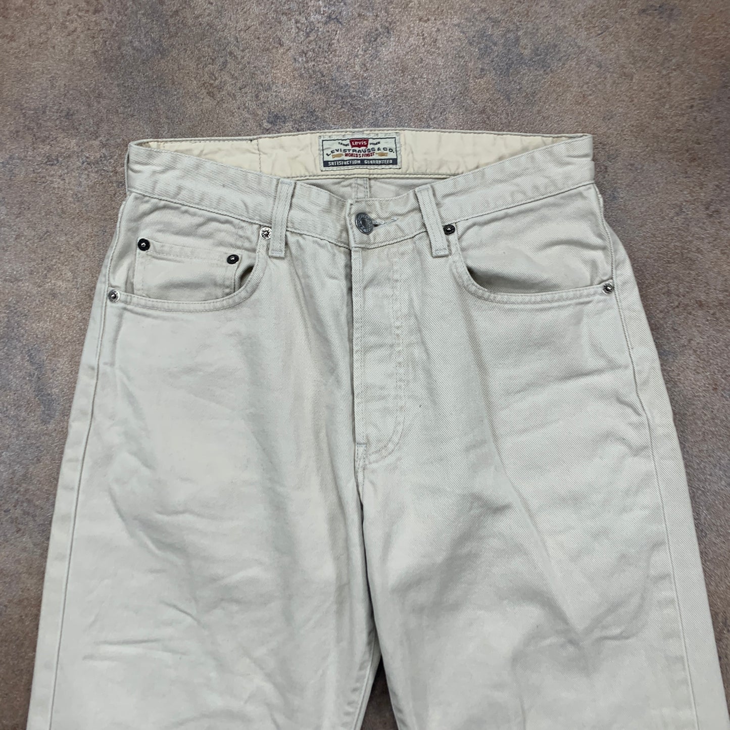 Vintage LEVI'S Jeans W30 L31 Mens Regular Fit Straight Beige