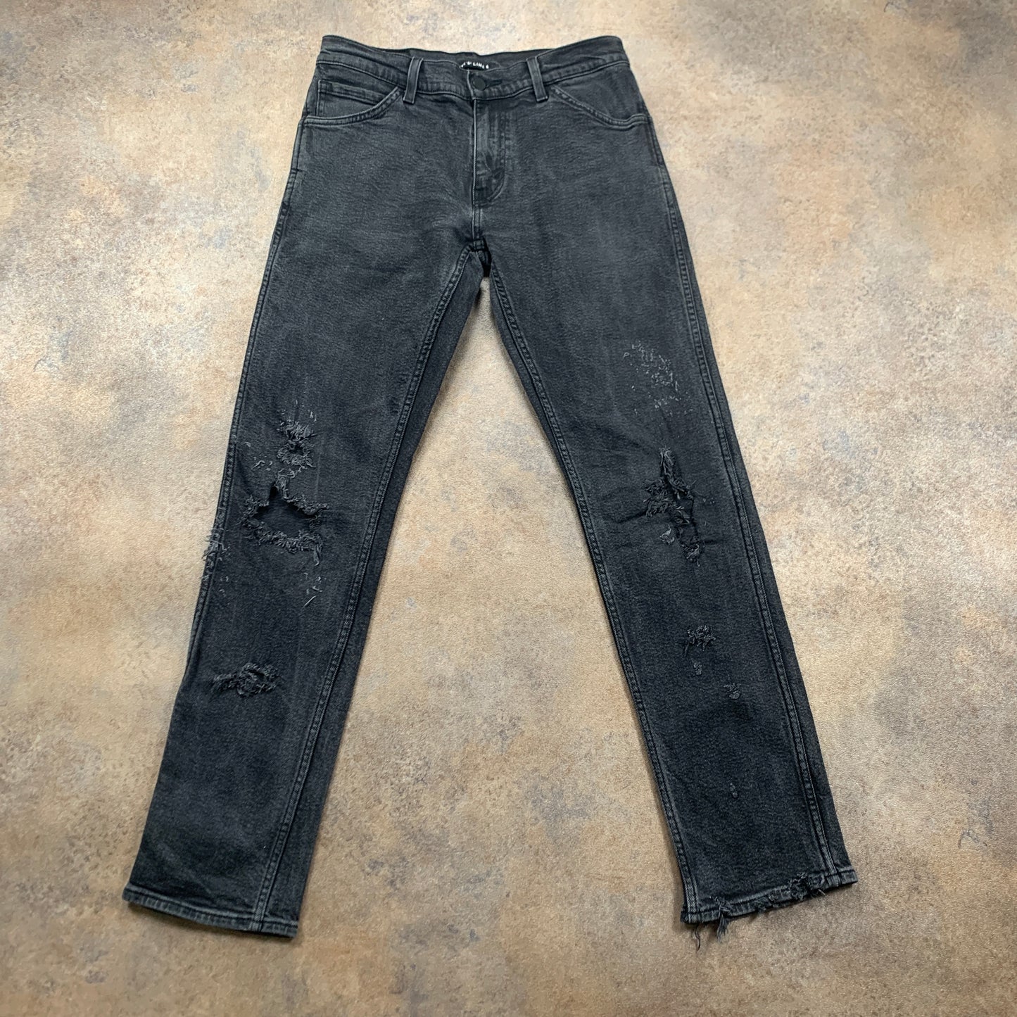 LEVI'S Line 8 Jeans W30 L31 Mens Skinny Fit Grey (Ripped)