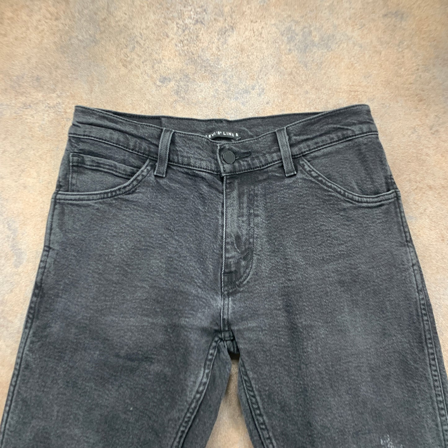 LEVI'S Line 8 Jeans W30 L31 Mens Skinny Fit Grey (Ripped)
