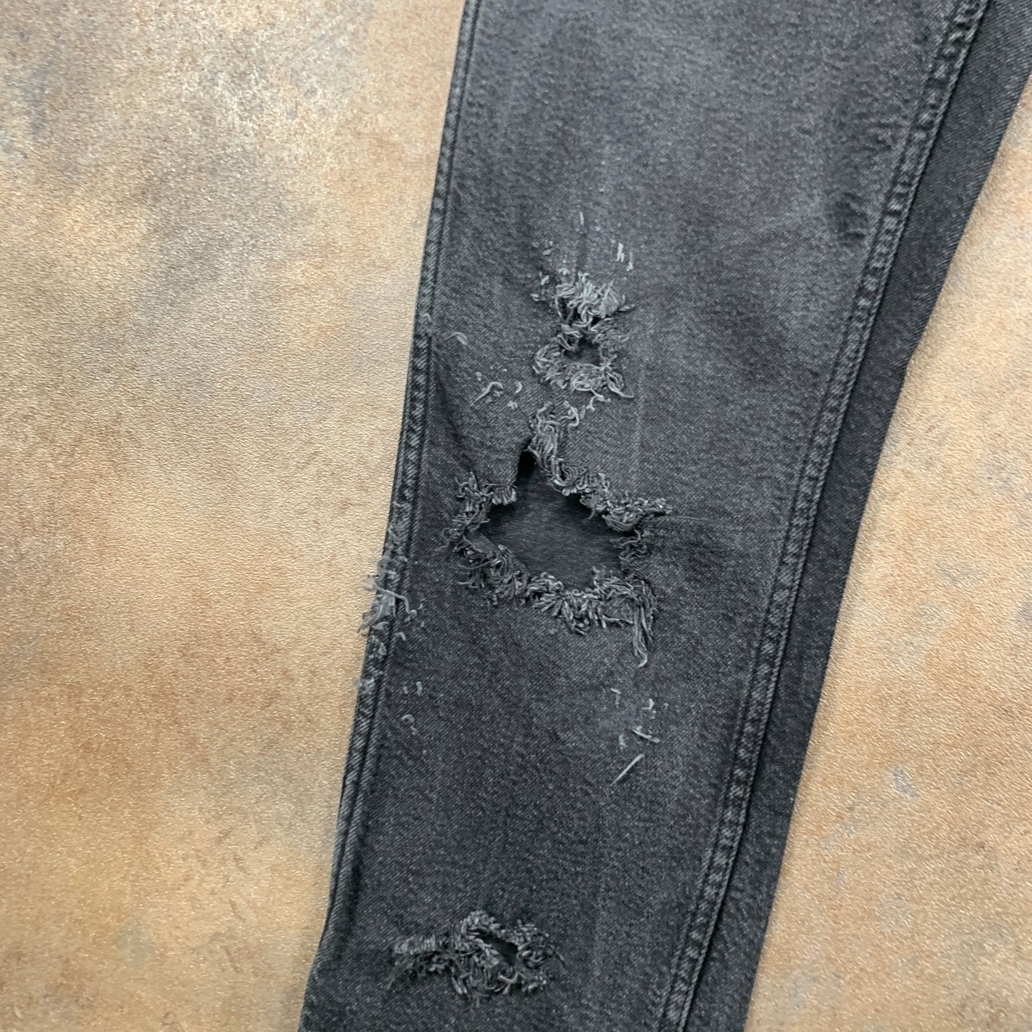 LEVI'S Line 8 Jeans W30 L31 Mens Skinny Fit Grey (Ripped)