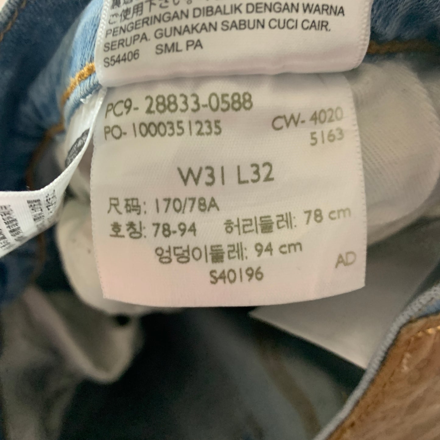 LEVI'S 512 Jeans W31 L30 Mens Slim Fit Tapered Blue