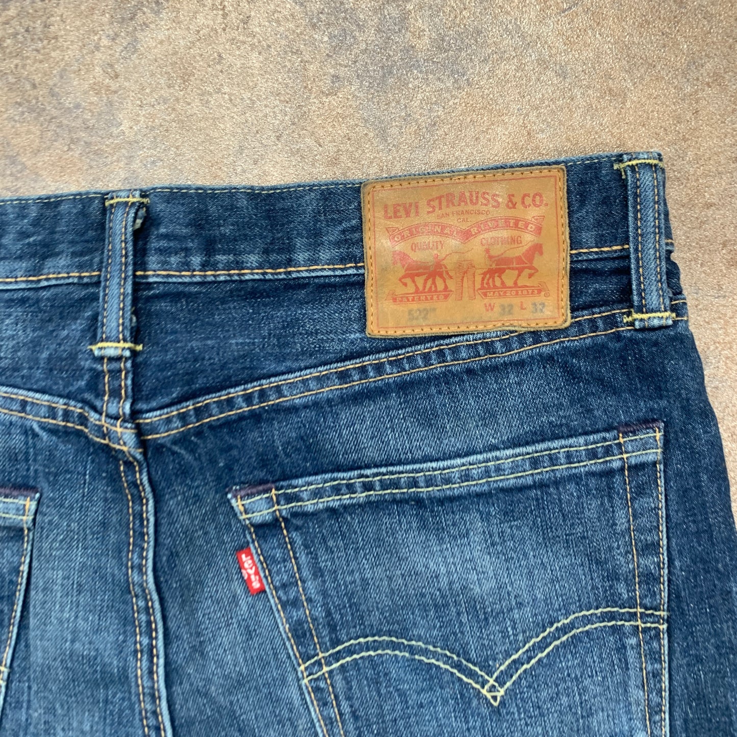 LEVI'S 522 Jeans W32 L31 Mens Slim Fit Tapered Blue