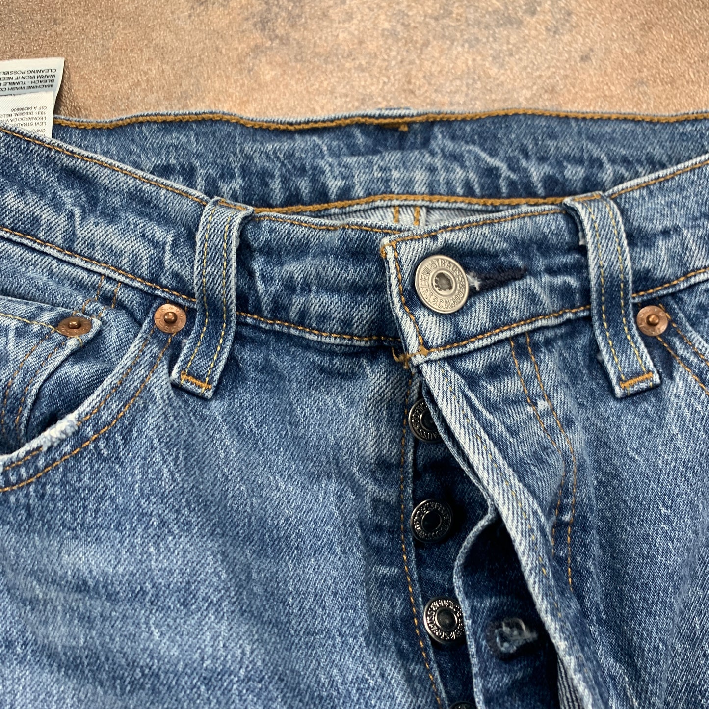 LEVI'S 501 Jeans W32 L30 Mens Slim Fit Straight Blue