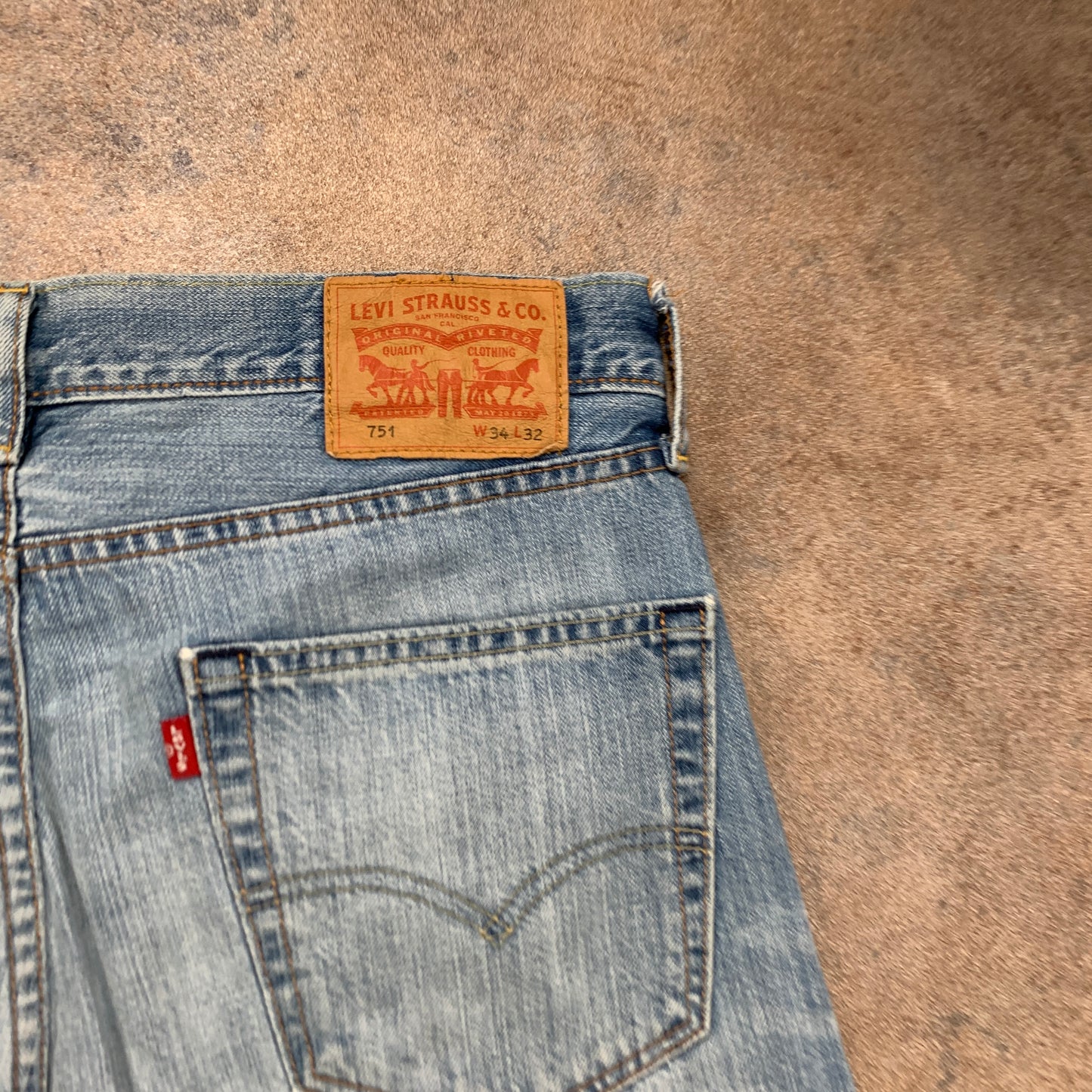 LEVI'S 751 Jeans W34 L32 Mens Regular Fit Straight Blue