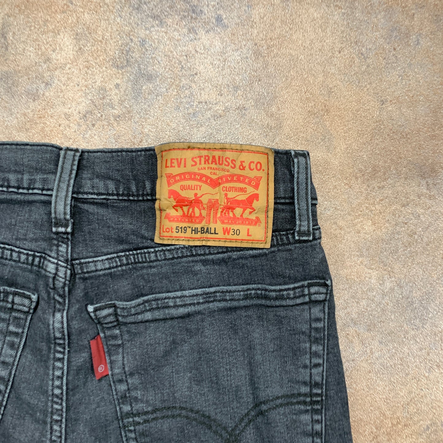 LEVI'S 519 Jeans W30 L30 Mens Skinny Fit Grey