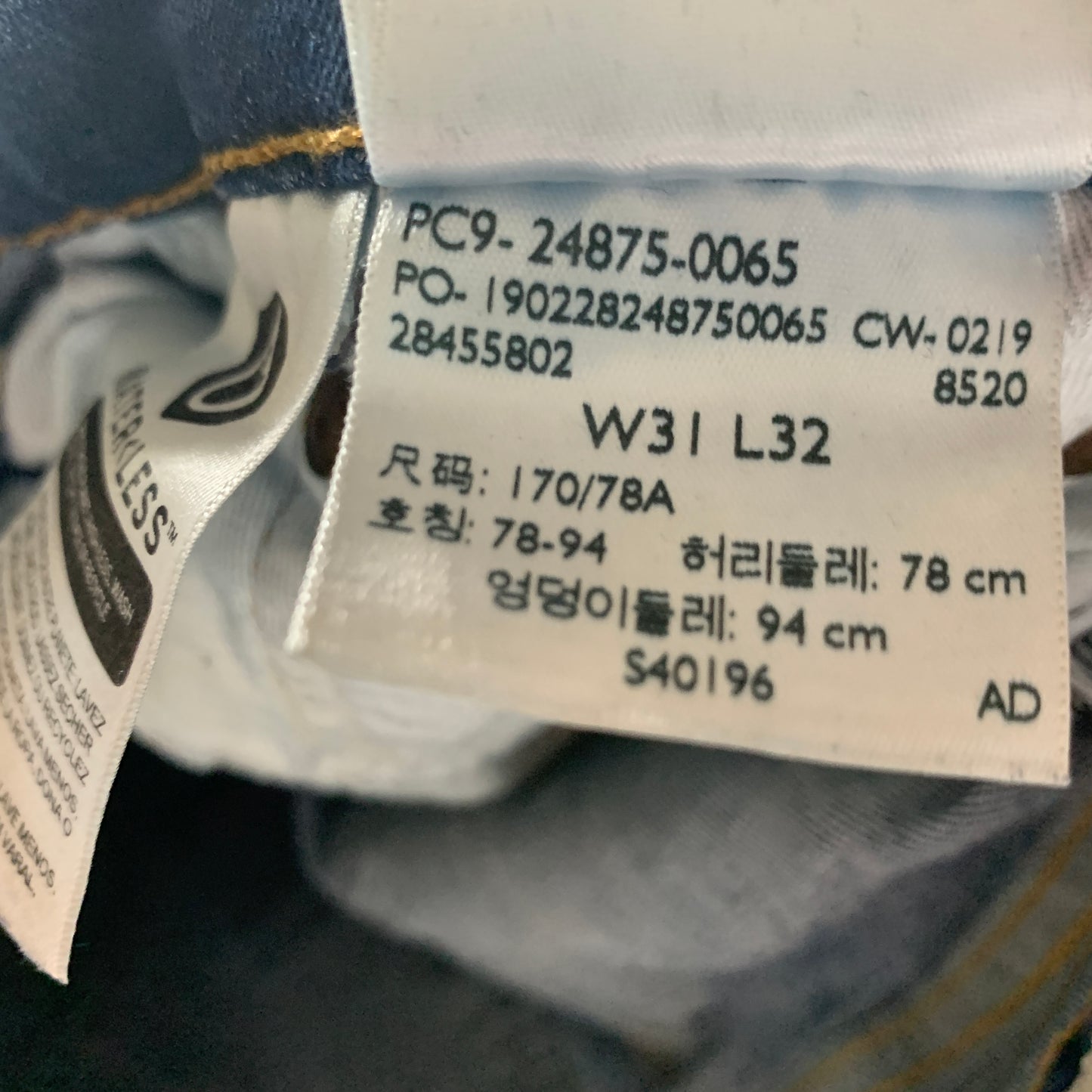 LEVI'S 519 Jeans W30 L30 Mens Skinny Fit Blue