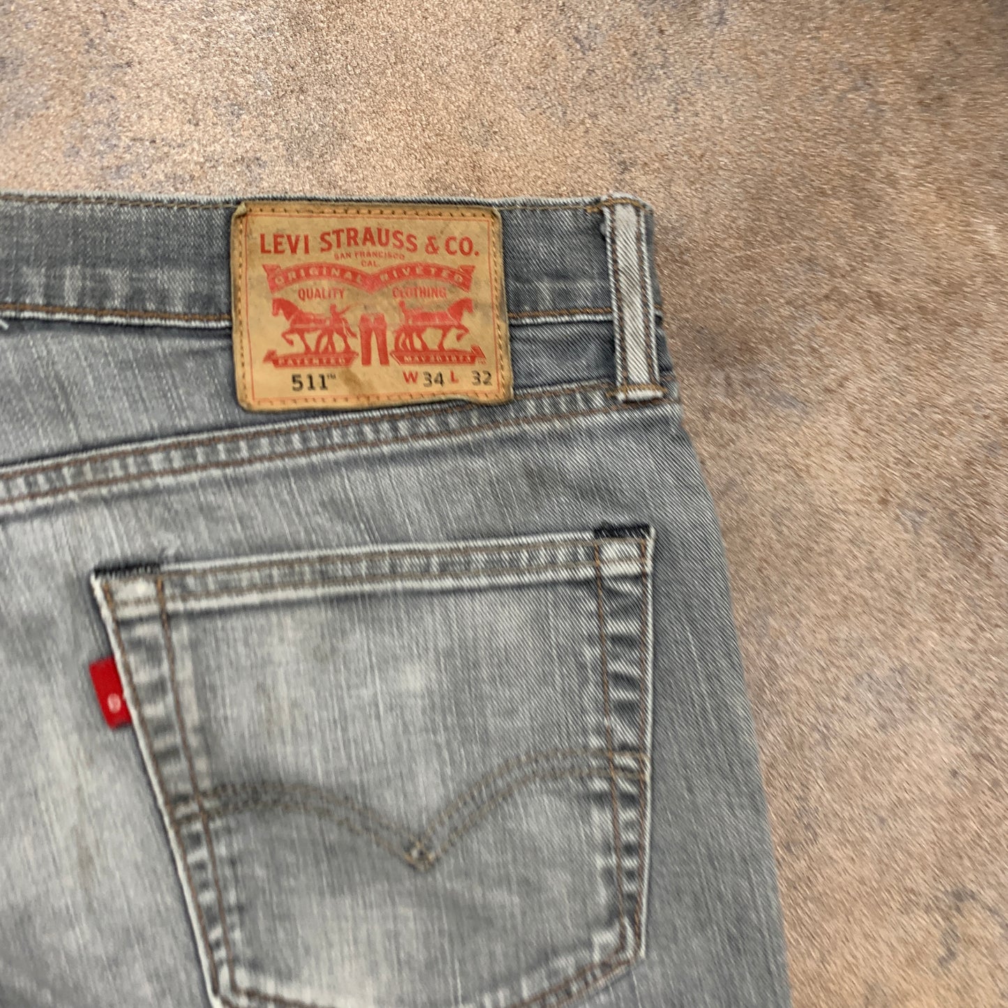 LEVI'S 511 Jeans W34 L31 Mens Slim Fit Grey