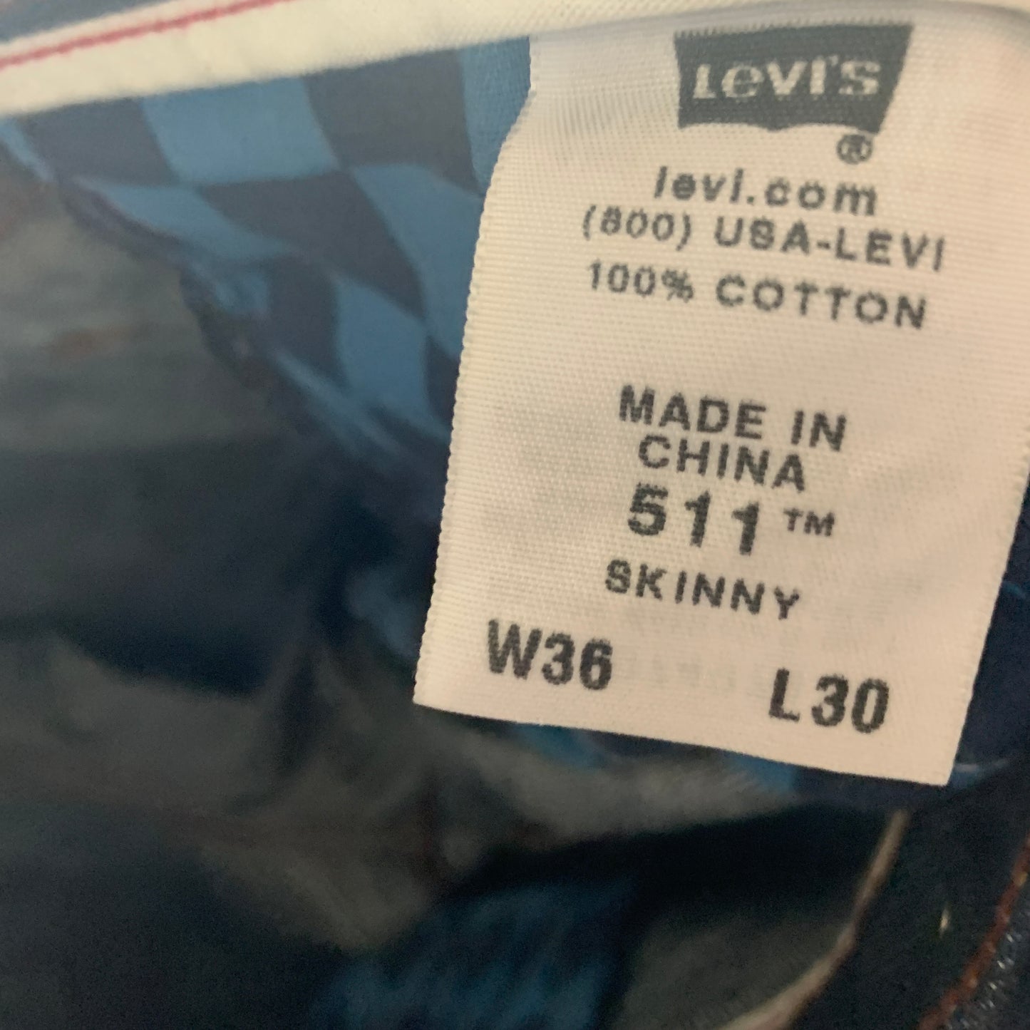 Vintage LEVI'S 511 Jeans W36 L32 Mens Slim Fit Blue