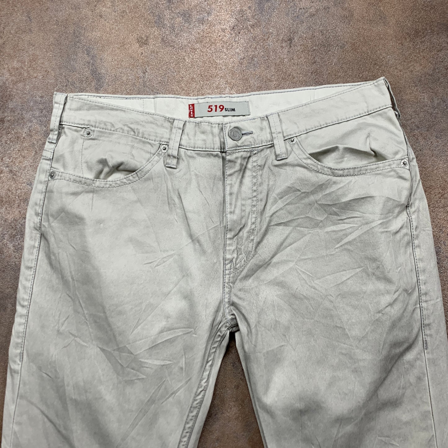 Vintage LEVI'S 519 Jeans W34 L29 Mens Slim Fit Off White