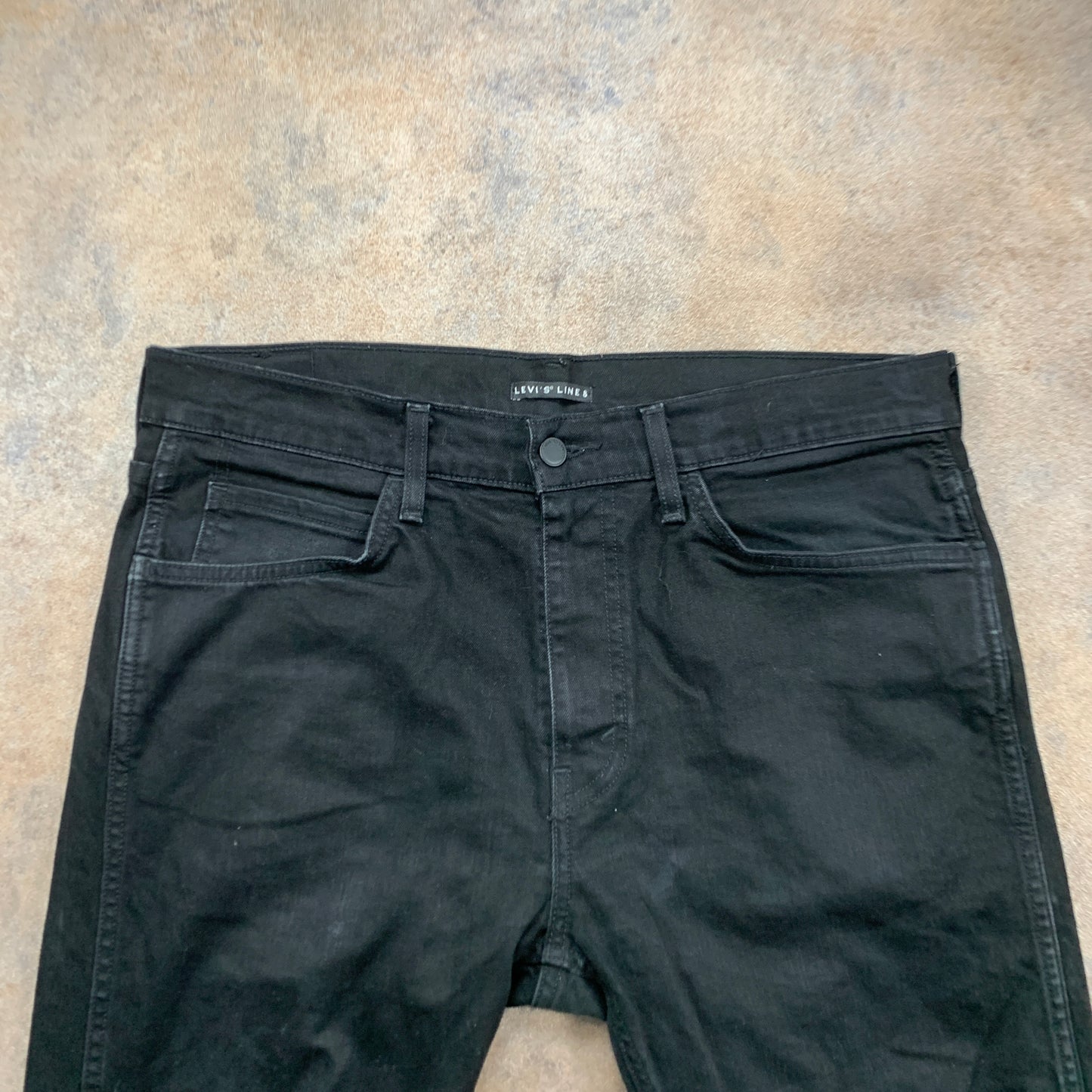 LEVI'S Line 8 Jeans W34 L24 Mens Skinny Fit Black