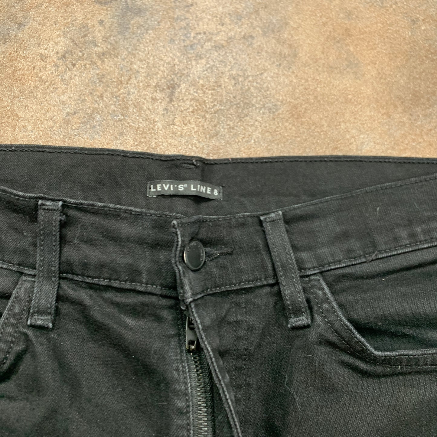 LEVI'S Line 8 Jeans W34 L24 Mens Skinny Fit Black
