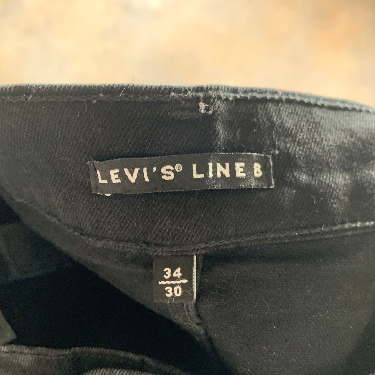 LEVI'S Line 8 Jeans W34 L24 Mens Skinny Fit Black