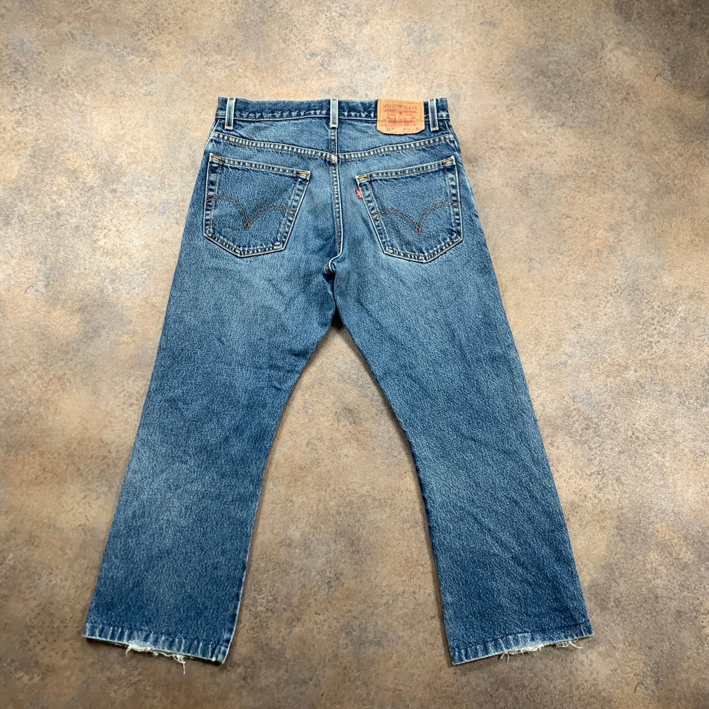 Vintage LEVI'S 517 Jeans W32 L26 Mens Bootcut Fit Blue