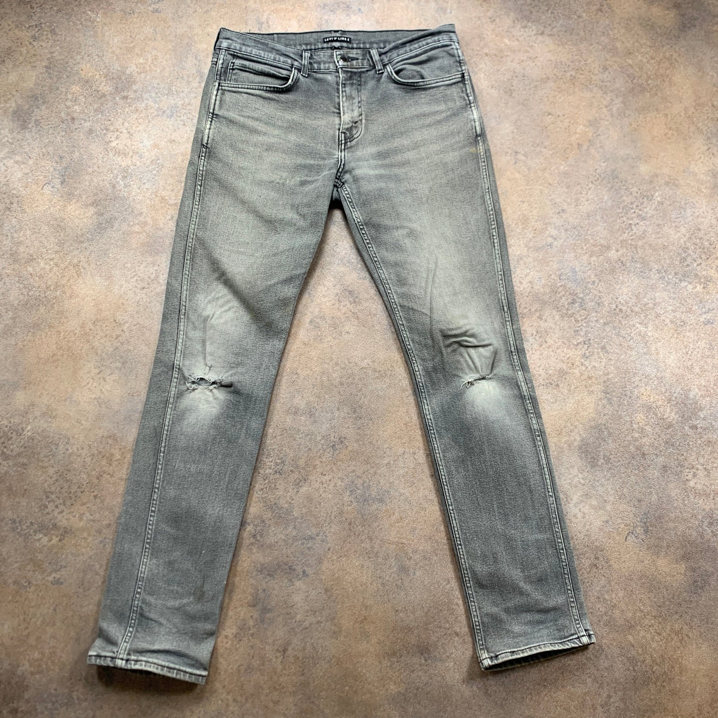 LEVI'S Line 8 Jeans W34 L33 Mens Skinny Fit Grey