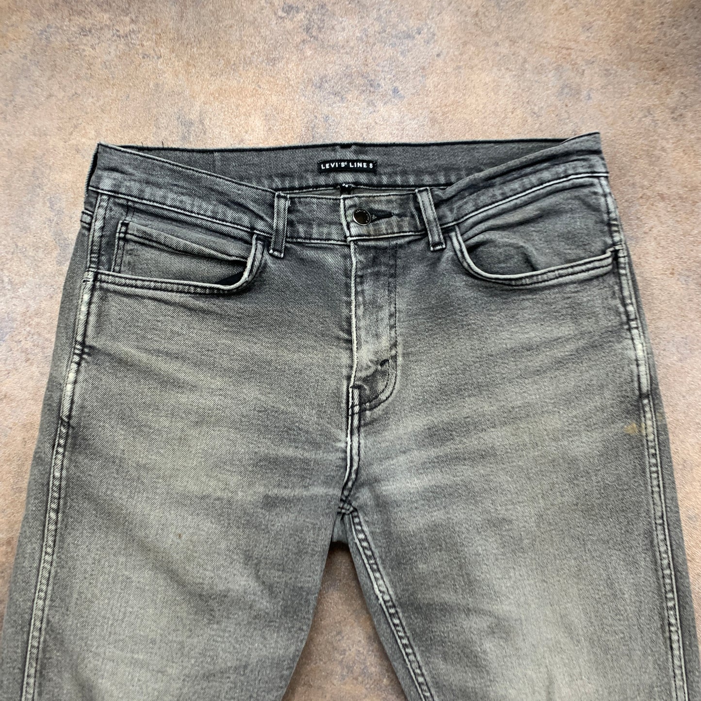 LEVI'S Line 8 Jeans W34 L33 Mens Skinny Fit Grey