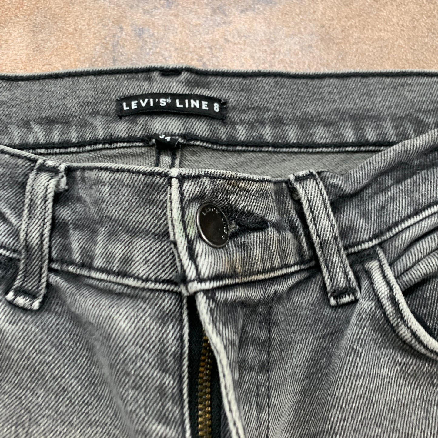 LEVI'S Line 8 Jeans W34 L33 Mens Skinny Fit Grey