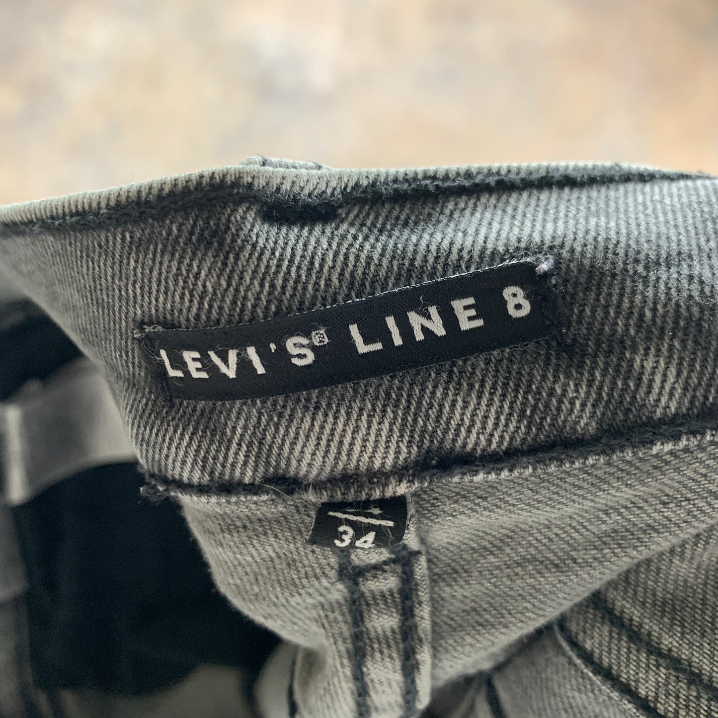 LEVI'S Line 8 Jeans W34 L33 Mens Skinny Fit Grey
