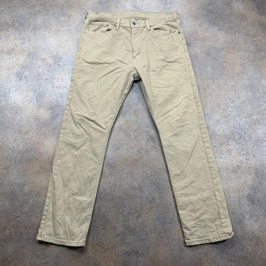 LEVI'S 513 Jeans W34 L30 Mens Slim Fit Beige