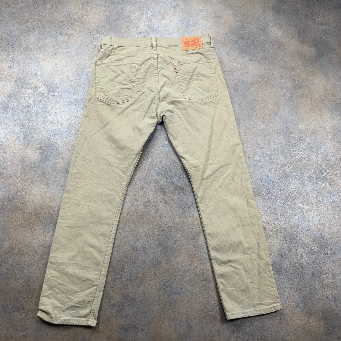 LEVI'S 513 Jeans W34 L30 Mens Slim Fit Beige