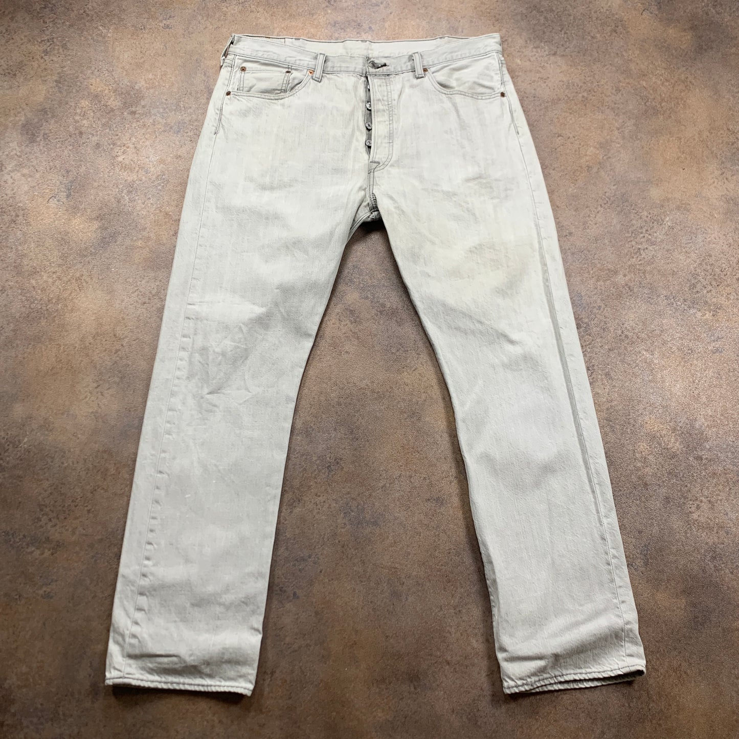 LEVI'S 501 Jeans W38 L32 Mens Regular Fit Straight Grey