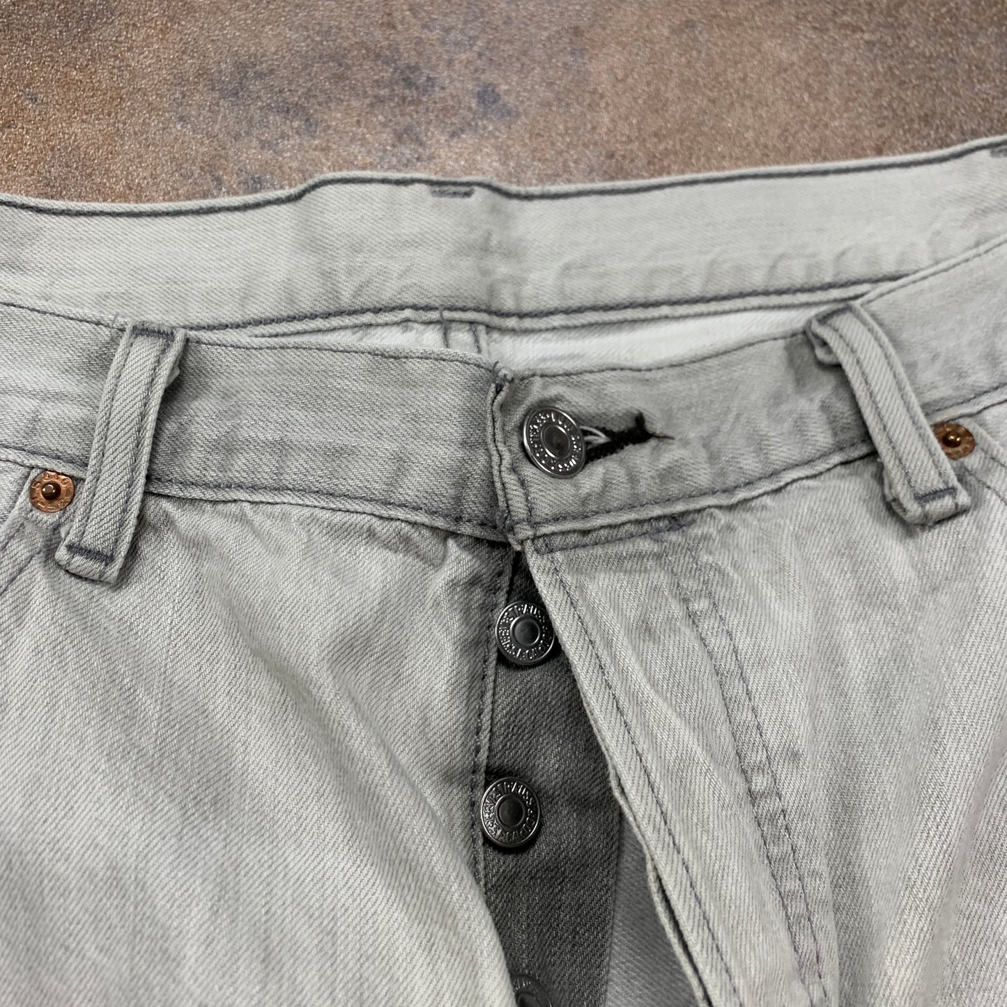 LEVI'S 501 Jeans W38 L32 Mens Regular Fit Straight Grey