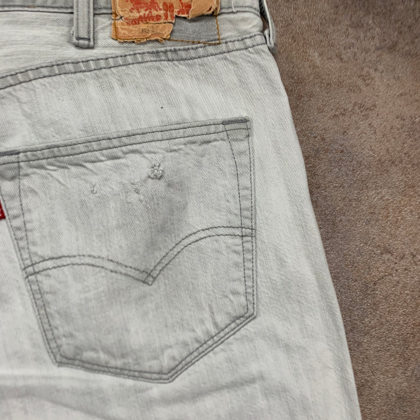 LEVI'S 501 Jeans W38 L32 Mens Regular Fit Straight Grey