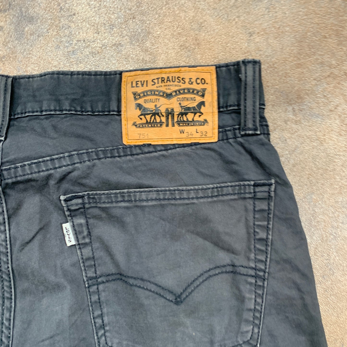 LEVI'S 751 Jeans W34 L32 Mens Regular Fit Straight Grey