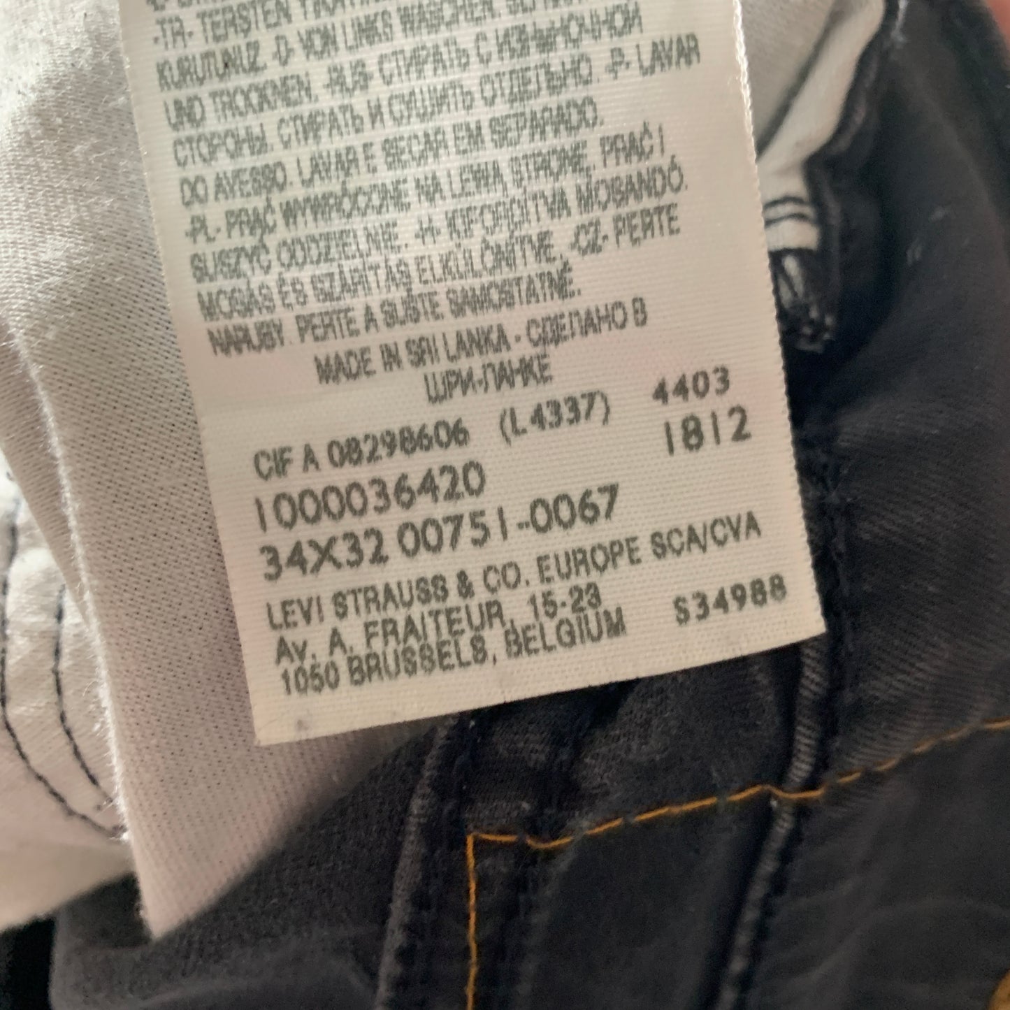 LEVI'S 751 Jeans W34 L32 Mens Regular Fit Straight Grey