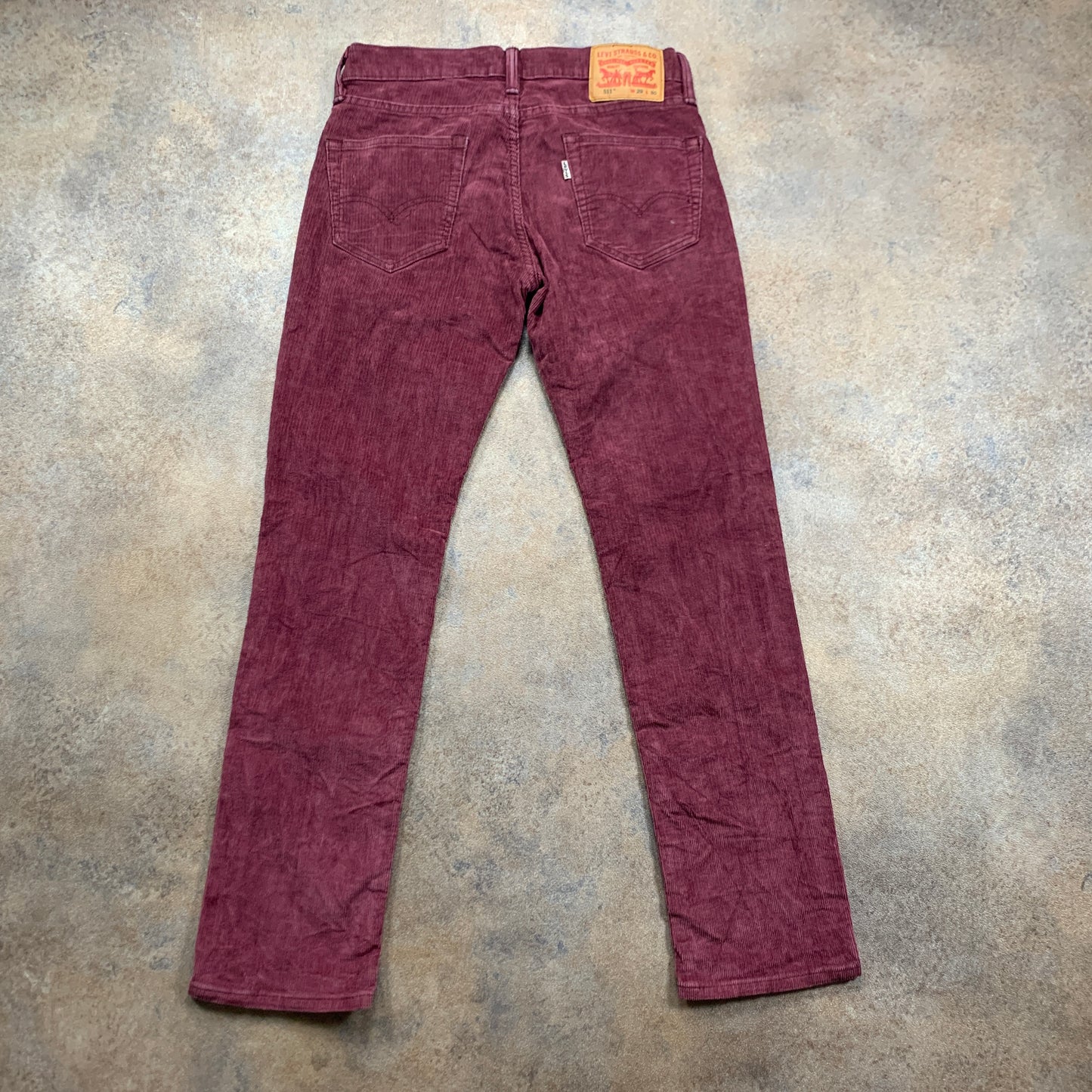 LEVI'S 511 Jeans W29 L29 Mens Slim Fit Purple Corduroy