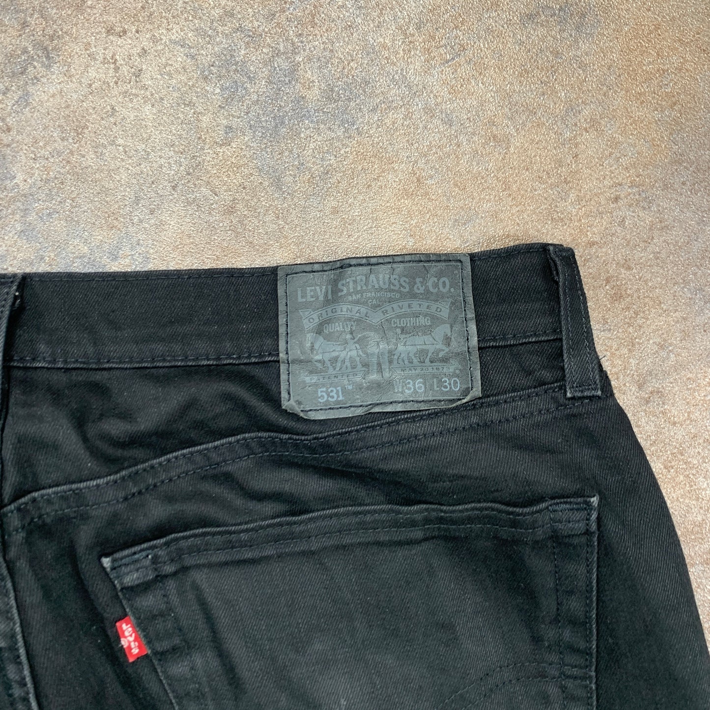 LEVI'S 531 Jeans W36 L30 Mens Slim Fit Black