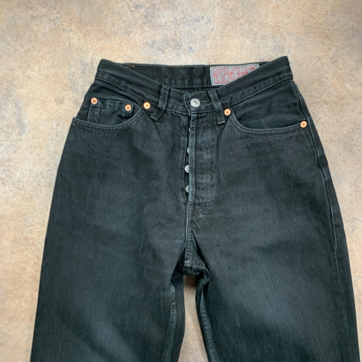 Vintage LEVI'S 901 Jeans W28 L32 Mens Relaxed Fit Tapered Black 90s