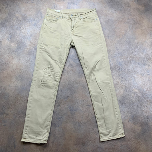 LEVI'S 511 Jeans W32 L31 Mens Slim Fit Beige