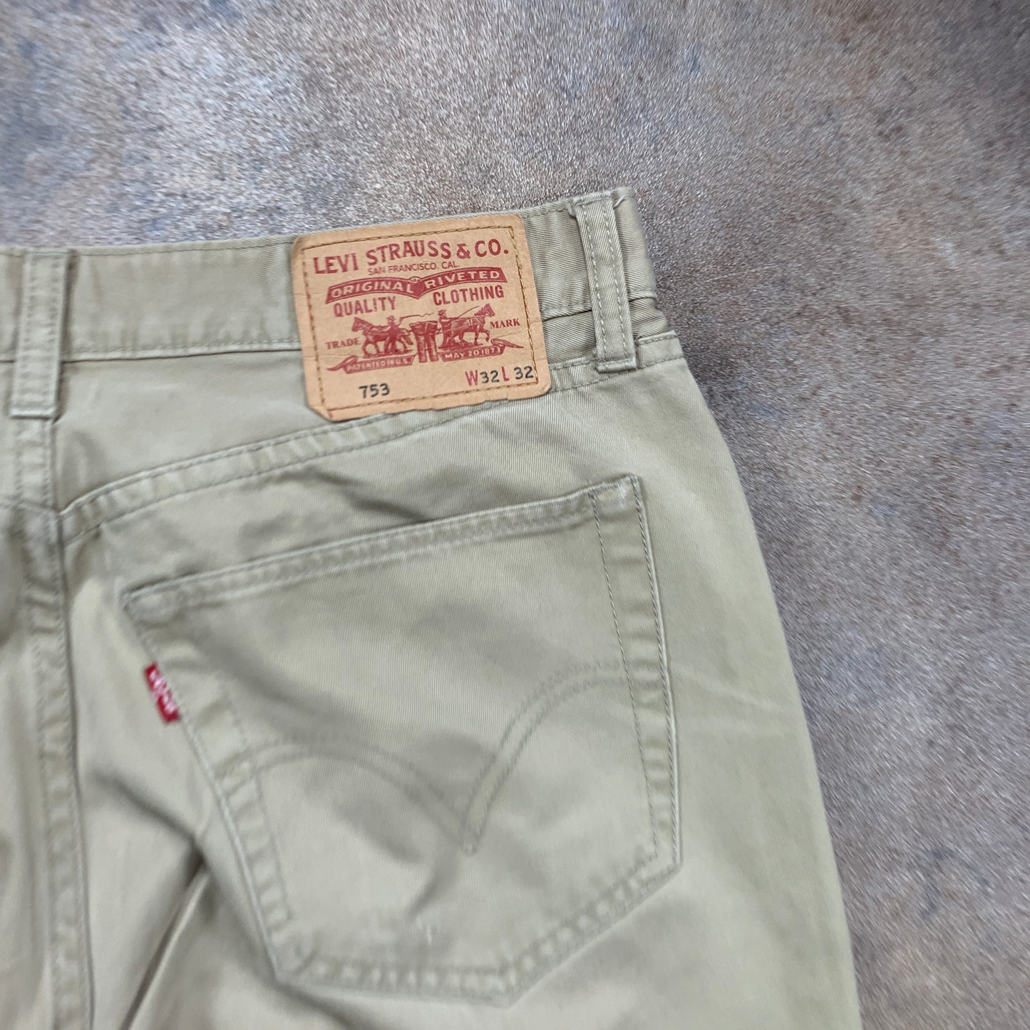 LEVI'S 753 Jeans W32 L31 Mens Relaxed Fit Straight Beige