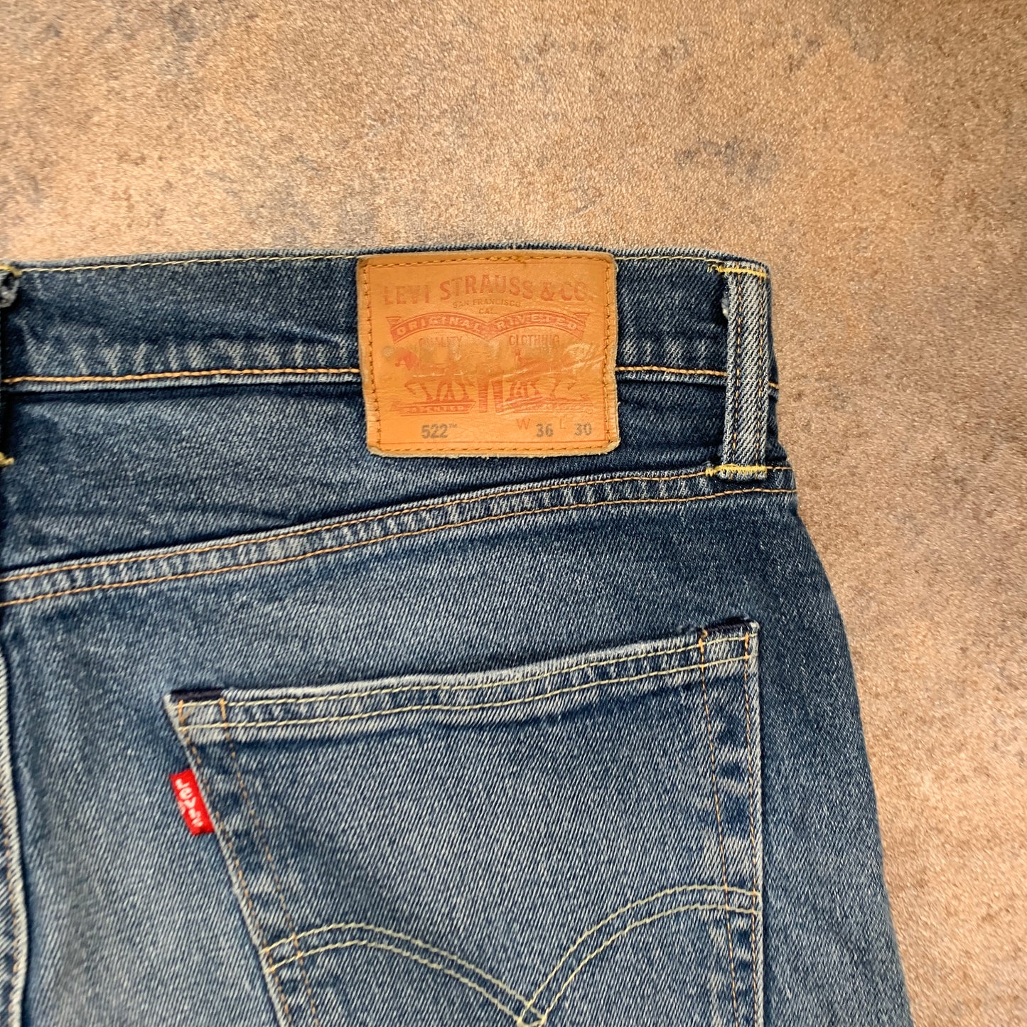 LEVI'S 522 Jeans W36 L30 Mens Slim Fit Tapered Blue
