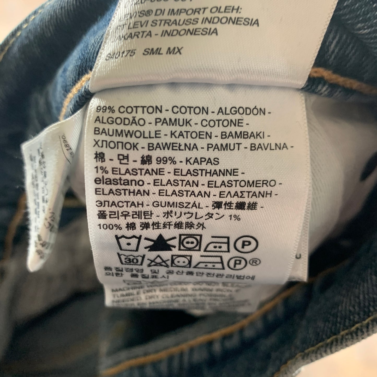 LEVI'S 522 Jeans W36 L30 Mens Slim Fit Tapered Blue