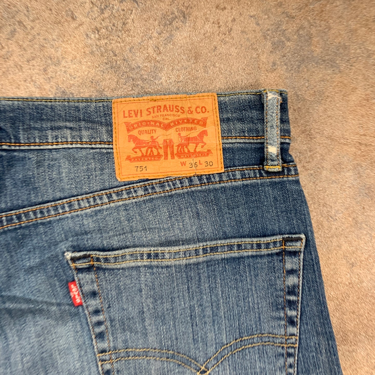 LEVI'S 751 Jeans W36 L30 Mens Relaxed Fit Straight Blue