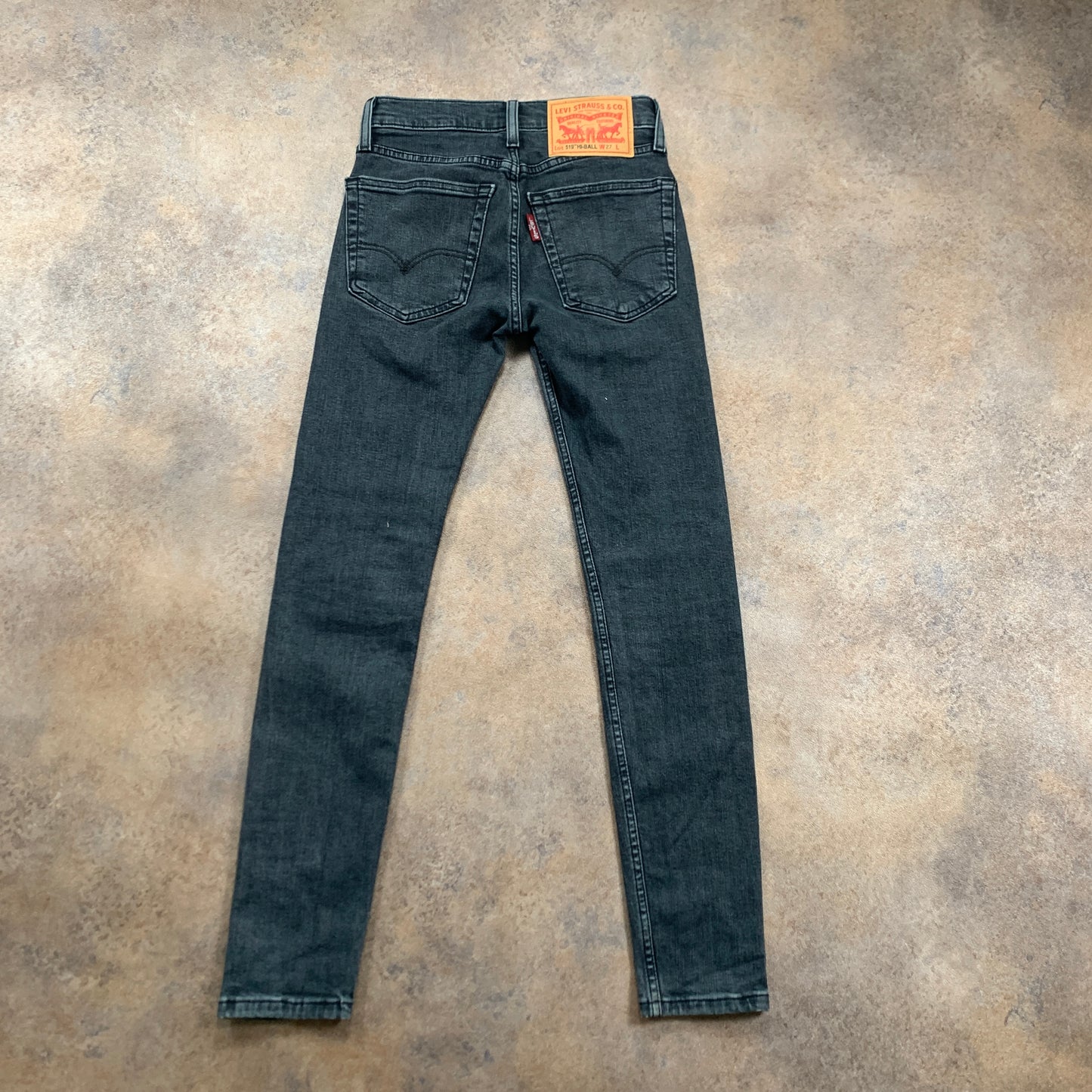 LEVI'S 519 Jeans W27 L29 Mens Skinny Fit Grey