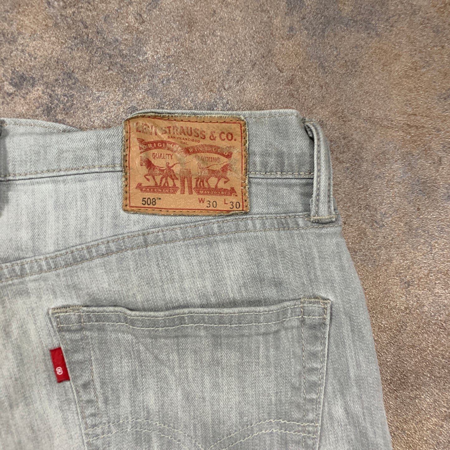 LEVI'S 508 Jeans W30 L29 Mens Slim Fit Straight Grey