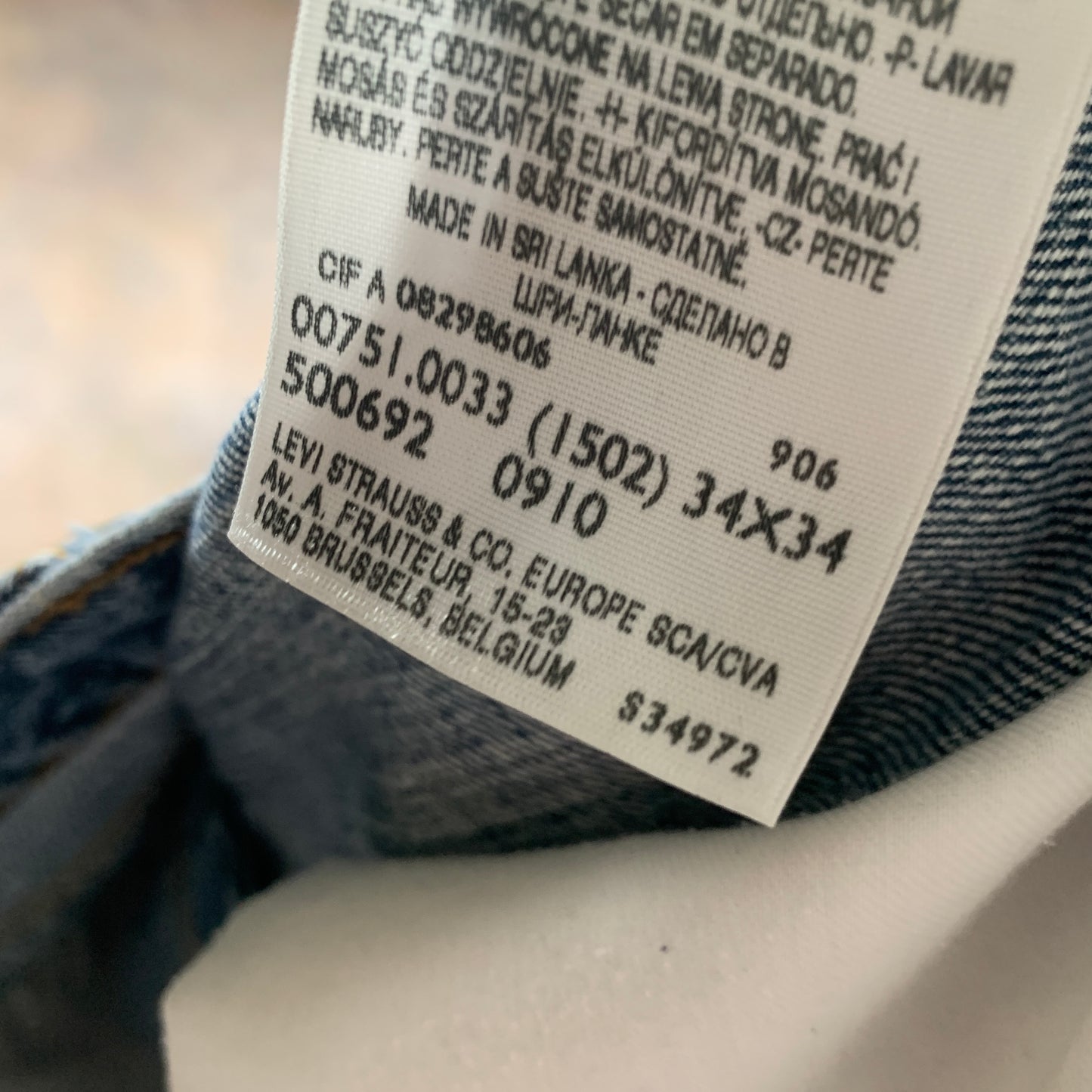 Vintage LEVI'S 751 Jeans W34 L34 Mens Regular Fit Straight Blue