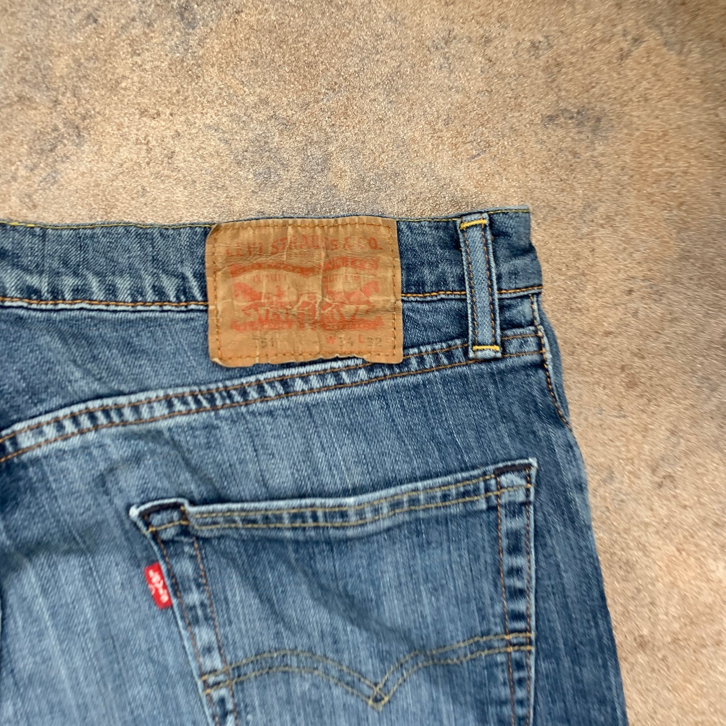 LEVI'S 751 Jeans W34 L31 Mens Regular Fit Straight Blue