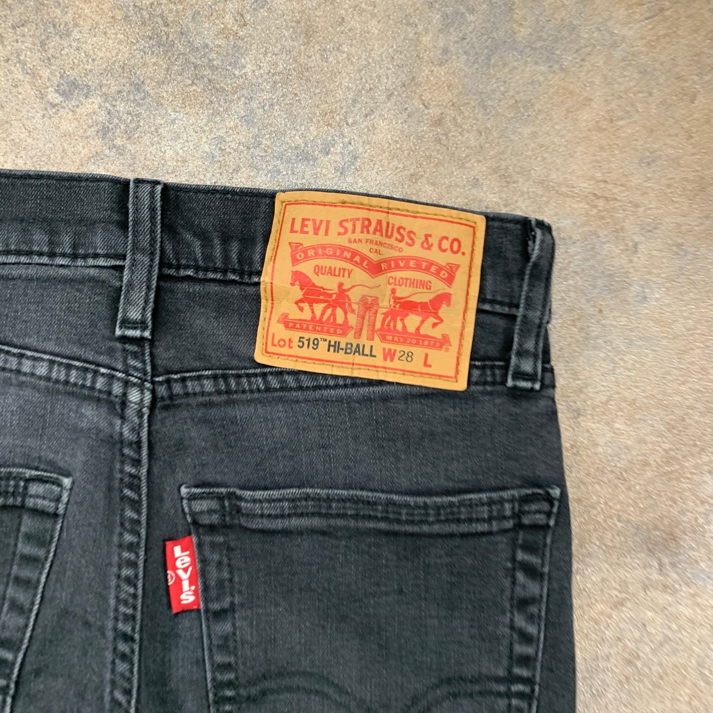LEVI'S 519 Jeans W28 L28 Mens Skinny Fit Grey