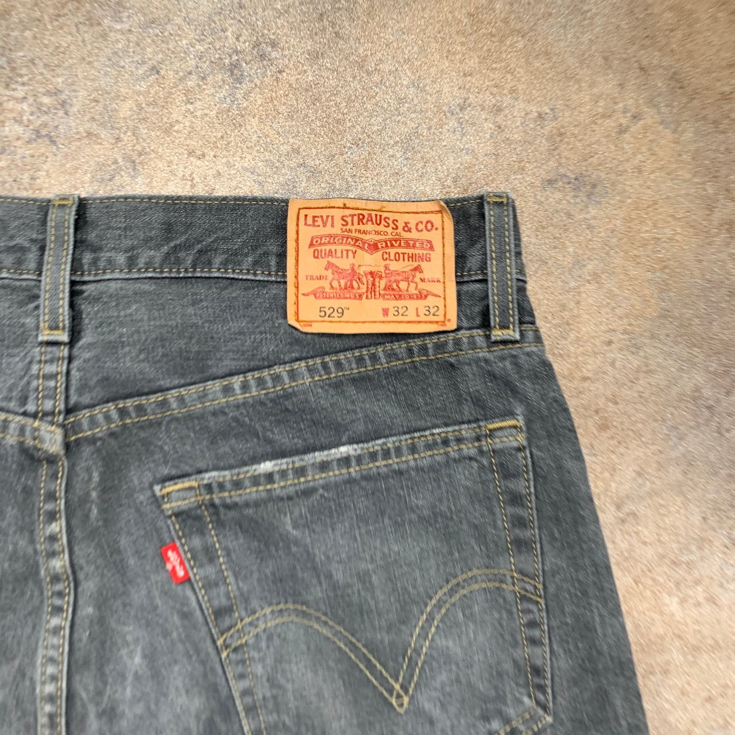 Vintage LEVI'S 529 Jeans W32 L32 Mens Relaxed Fit Straight Grey