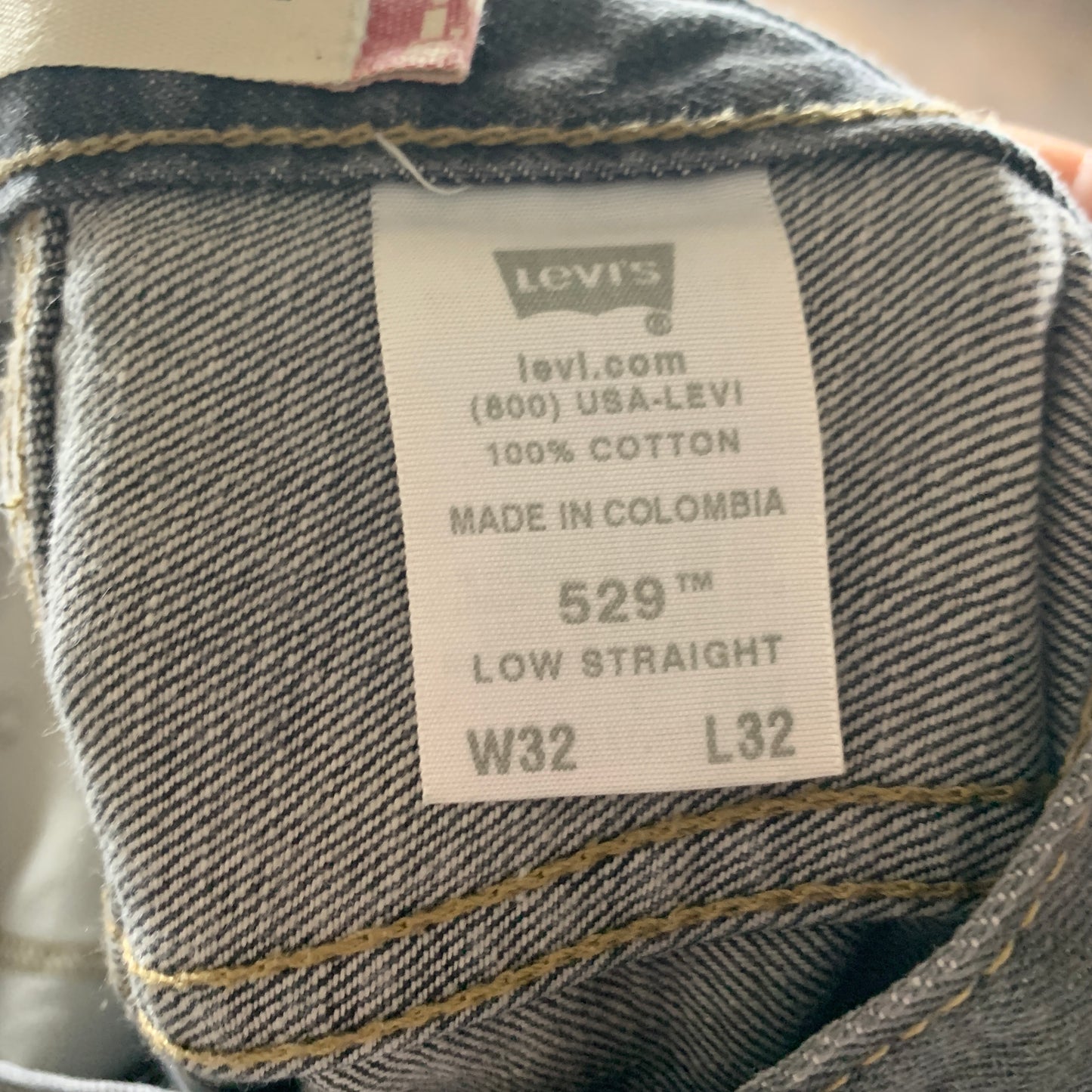 Vintage LEVI'S 529 Jeans W32 L32 Mens Relaxed Fit Straight Grey
