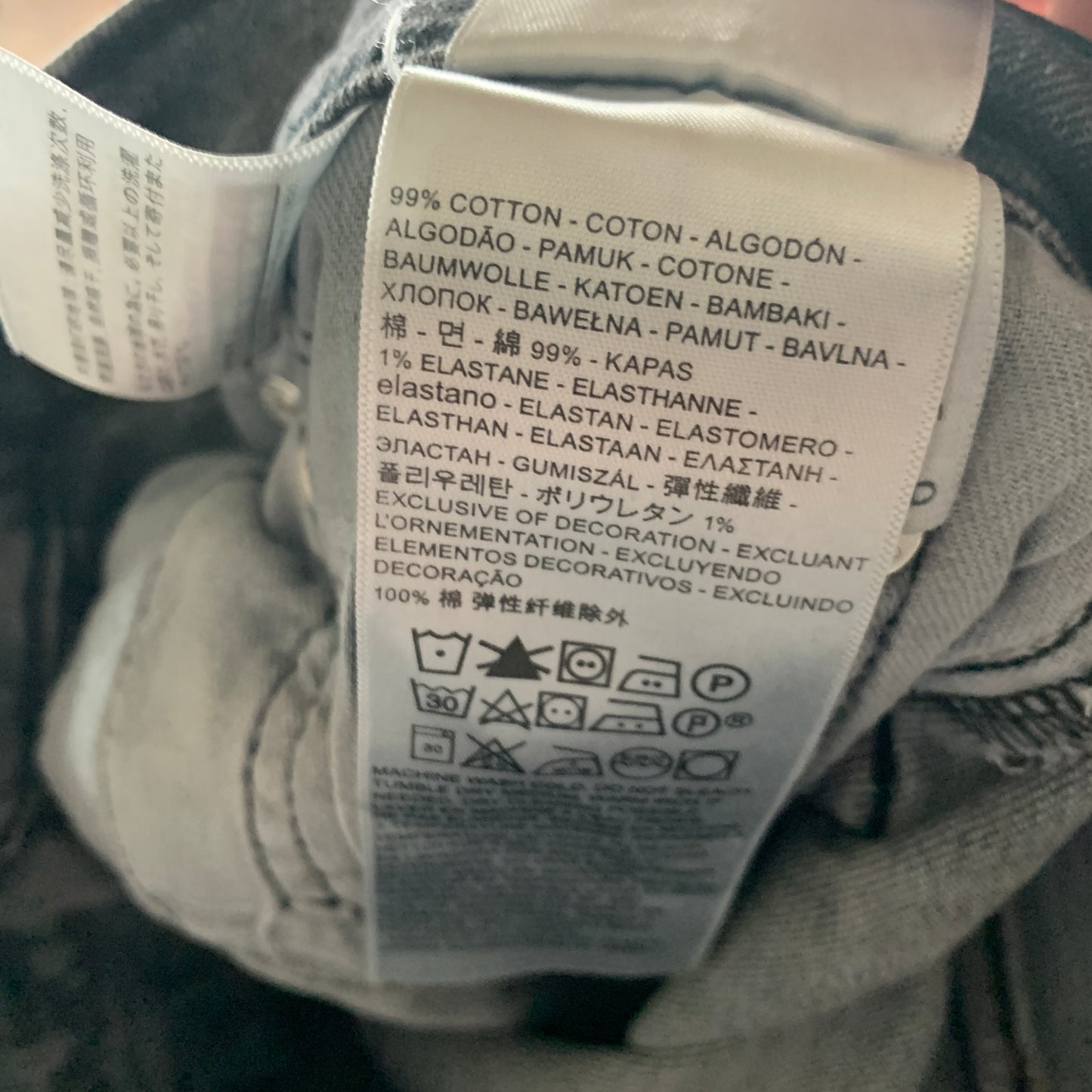 LEVI'S 519 Jeans W30 L30 Mens Skinny Fit Grey