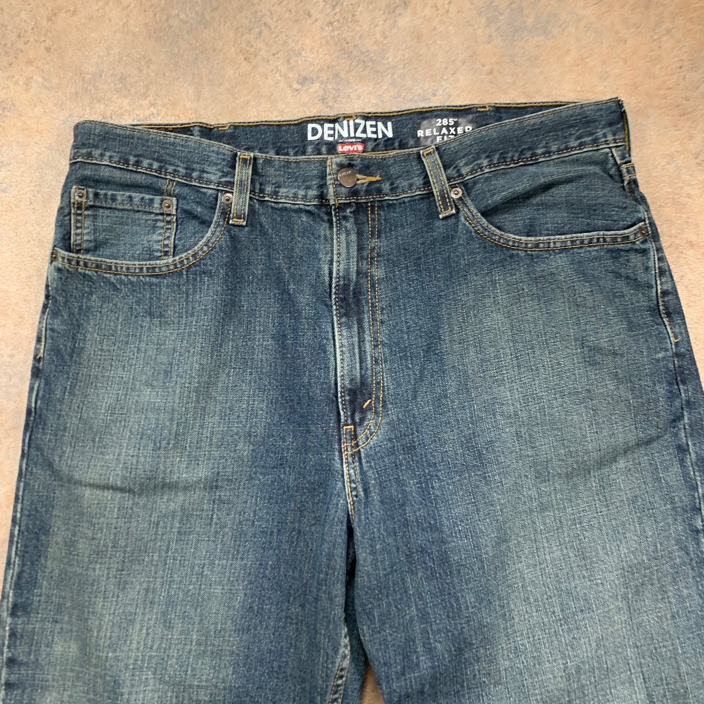 LEVI'S Denizen Jeans W38 L30 Mens Relaxed Fit Straight Blue